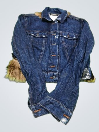 Voyage Women's Denim Jacket with Fur Trim