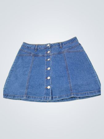 Be-you-ti-ful Jeans-Minirock A-Linie mit Knopfleiste