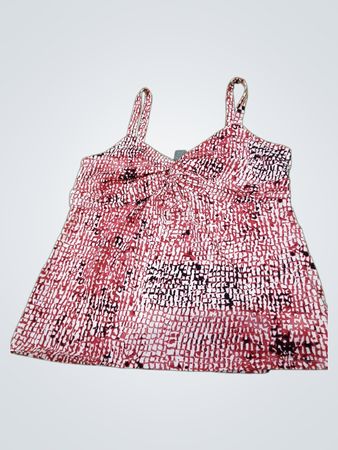 Ann Taylor Damen rote und weiße gemusterte Tanktop
