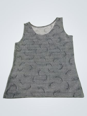 Graues Tanktop mit Feder-Print