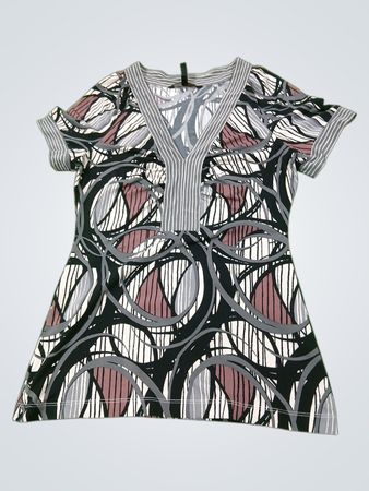 BCBGMAXAZRIA Damen bedrucktes Tunika-Oberteil
