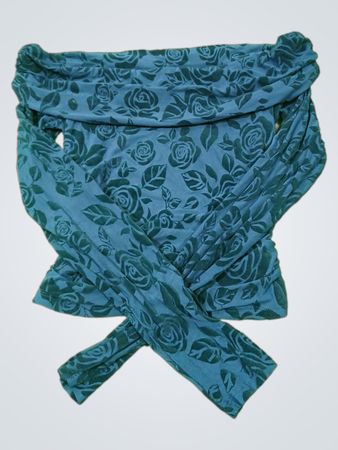 Wild Fable Damen-Top mit schulterfreiem, langem Ärmel