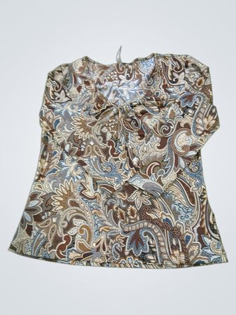 Susan Lawrence Petite Paisley-Print-Top