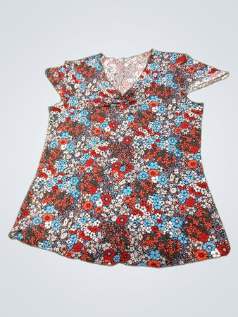 Blumenmuster V-Ausschnitt Top