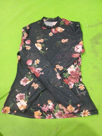Blütenmuster-Mesh-Top