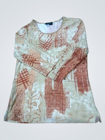 ANDREA Damen Langarm Tunika mit Druck