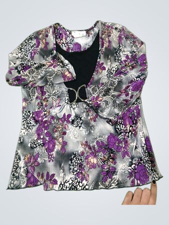Tradition Damen-Bluse mit Blumenmuster