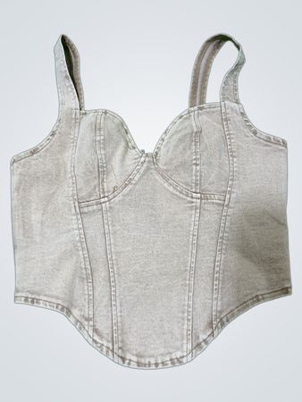 Jeans-Korsetttop mit Reißverschluss