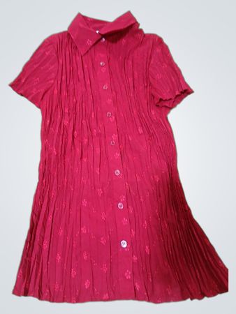 Fred David Stretch Rot gekrepptes Kleid