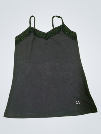 MAHÉE LA COLLECTION Schwarzes Spitzenbesatz-Cami