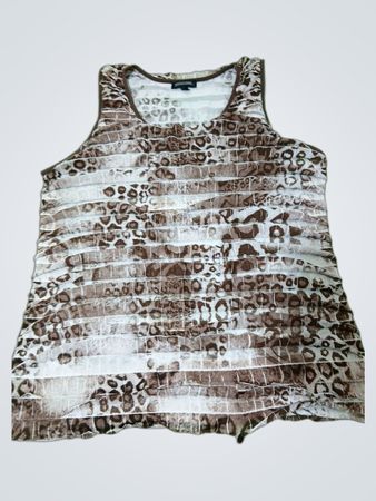 NOTATIONS Damen-Top mit Leopardenmuster, gerafft, ärmellos