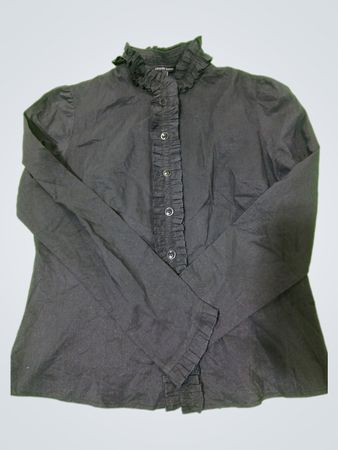 ANDREWS LADIES Schwarze Rüschenbluse