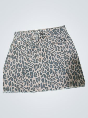 Sinsay Denim Rock mit Leopardenmuster