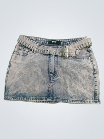 EGO Acid-Wash-Jeansminirock mit Gürtel