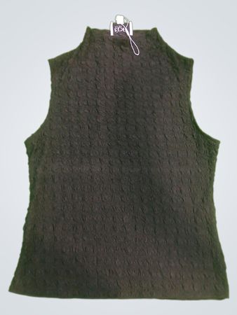 EDIT JASON WU Schwarzes Texturiertes Mock-Neck Ärmelloses Top