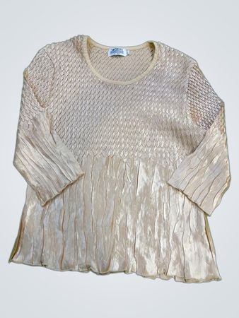 MOFFI International Beige strukturiertes Langarmshirt