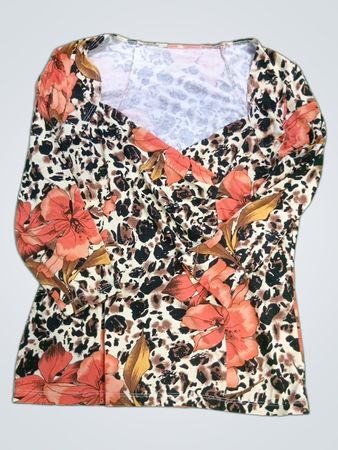 Floral- und Leopardenmuster-Trägertop