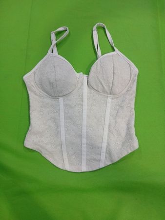 Weißes Spitzen-Corsagen-Top