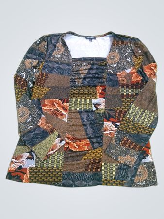 EMOTIONS Patchwork Print Top