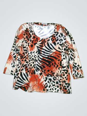 Langärmliges Oberteil mit Animal-Print