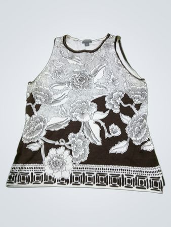 Ann Taylor ärmelloses Oberteil mit Blumenmuster