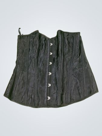 Schwarzes Korsett mit Schnürung und Knöpfen