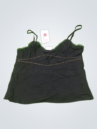 STEFANEL Schwarzes, mit Perlen verzierter Camisole