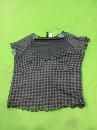 Divided H&M schwarze karierte transparente Bluse