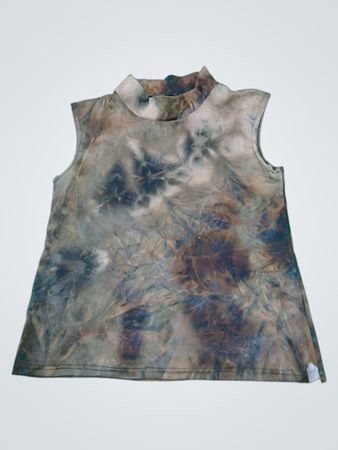 Ärmelloses Mock-Neck Batik-Top