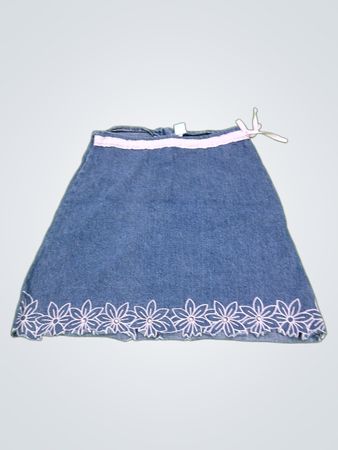 Bunny Business Jeansrock mit Blumenstickerei