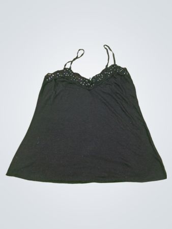 REQUEST Black Lace Trim Cami Top