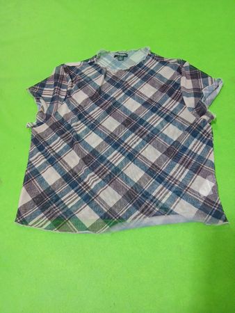 Damen kariertes Mesh-Oberteil