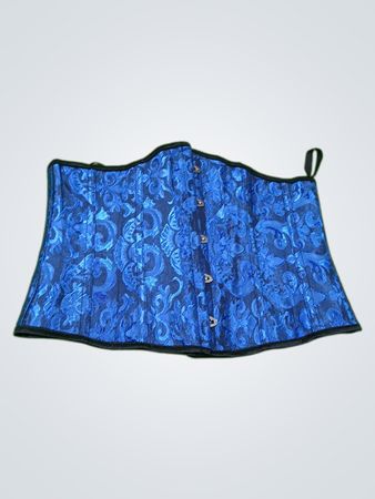 Blauer Brokatkorsett