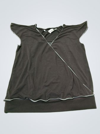 Max Studio Brown V-Ausschnitt Wickelshirt