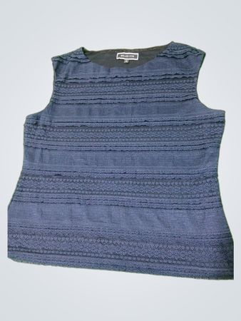 MELANIE LYNE Women's Navy Blue Ärmelloses, strukturiertes Oberteil
