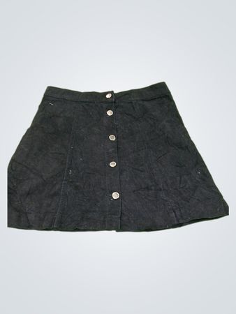 Divided H&M schwarzer Denim A-Linien Mini-Rock mit Knopfleiste vorne