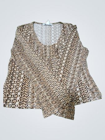 VERSAILLES Damen-Bluse mit V-Ausschnitt und Print