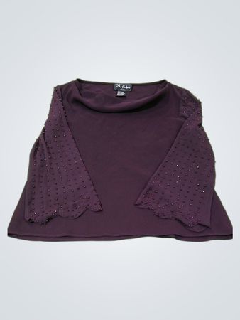 S.L. Fashions Petite Verzierte Ärmeltop