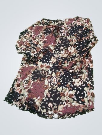 JP Collection Damen Langarm-Bluse mit Blumenmuster
