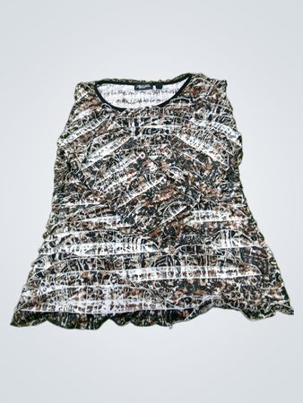 NOTATIONS Petite Damen Oberteil mit gerafftem Motivdruck