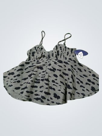 Scoop-Top mit Leopardenmuster und Spaghetti-Trägern