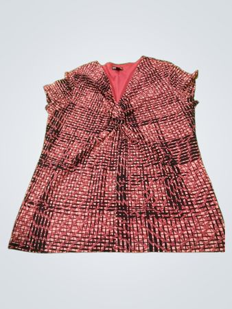 Dana Buchman Damen V-Ausschnitt Bluse mit gedrehtem Vorderteil