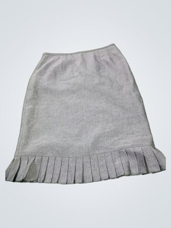 Le Suit Damen Rock mit grauem, plissiertem Saum