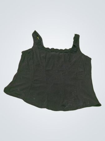 ARIANNE Tanktop mit schwarzer Spitzenborte