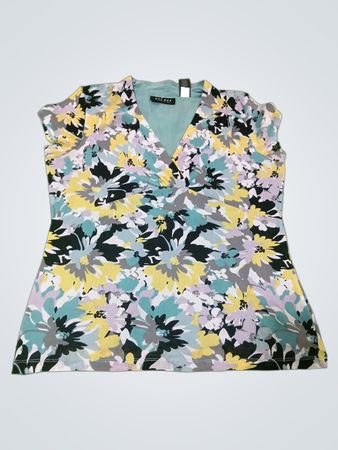 Axess Damen Top mit Blumenmuster und V-Ausschnitt