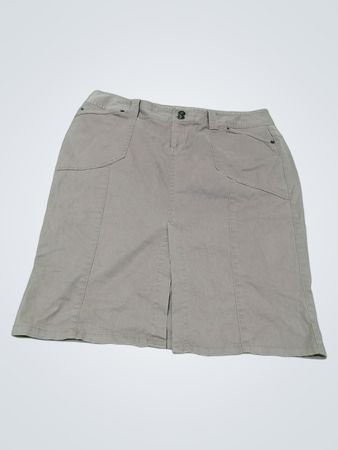 London Jean Chino Stretch Midi Skirt