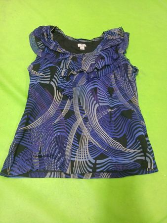 Worthington Women's Blue Graphic Print Sleeveless Top