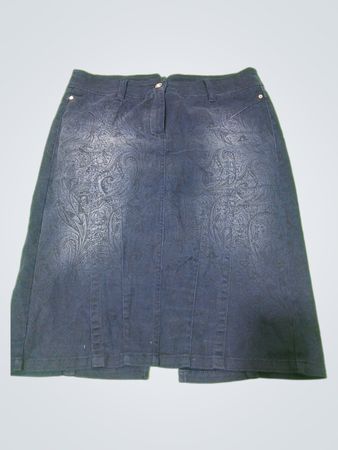 KENSOL Damen-Jeansrock mit Paisley-Muster