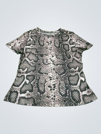 T-Shirt mit Schlangenledermuster