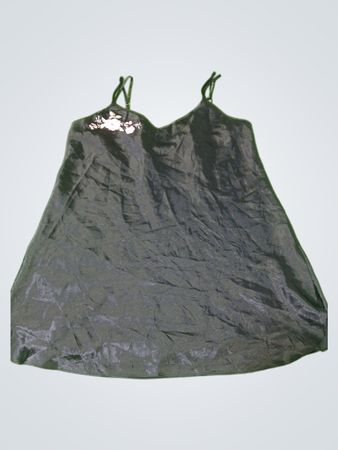 Traditionals Intimates Schwarzes Slipkleid mit Blumenmuster